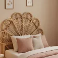 Tête de Lit Vintage Fleur en Rotin 90 cm
