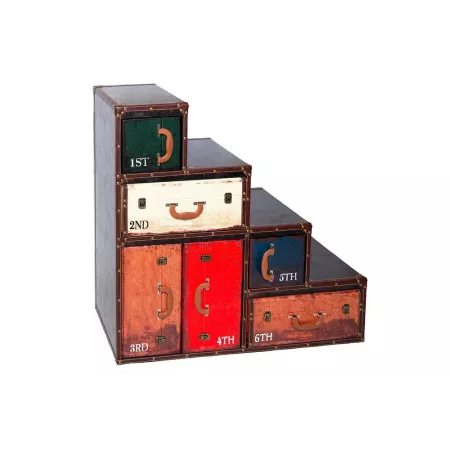 Meuble Valise Escalier 4 portes 2 tiroirs