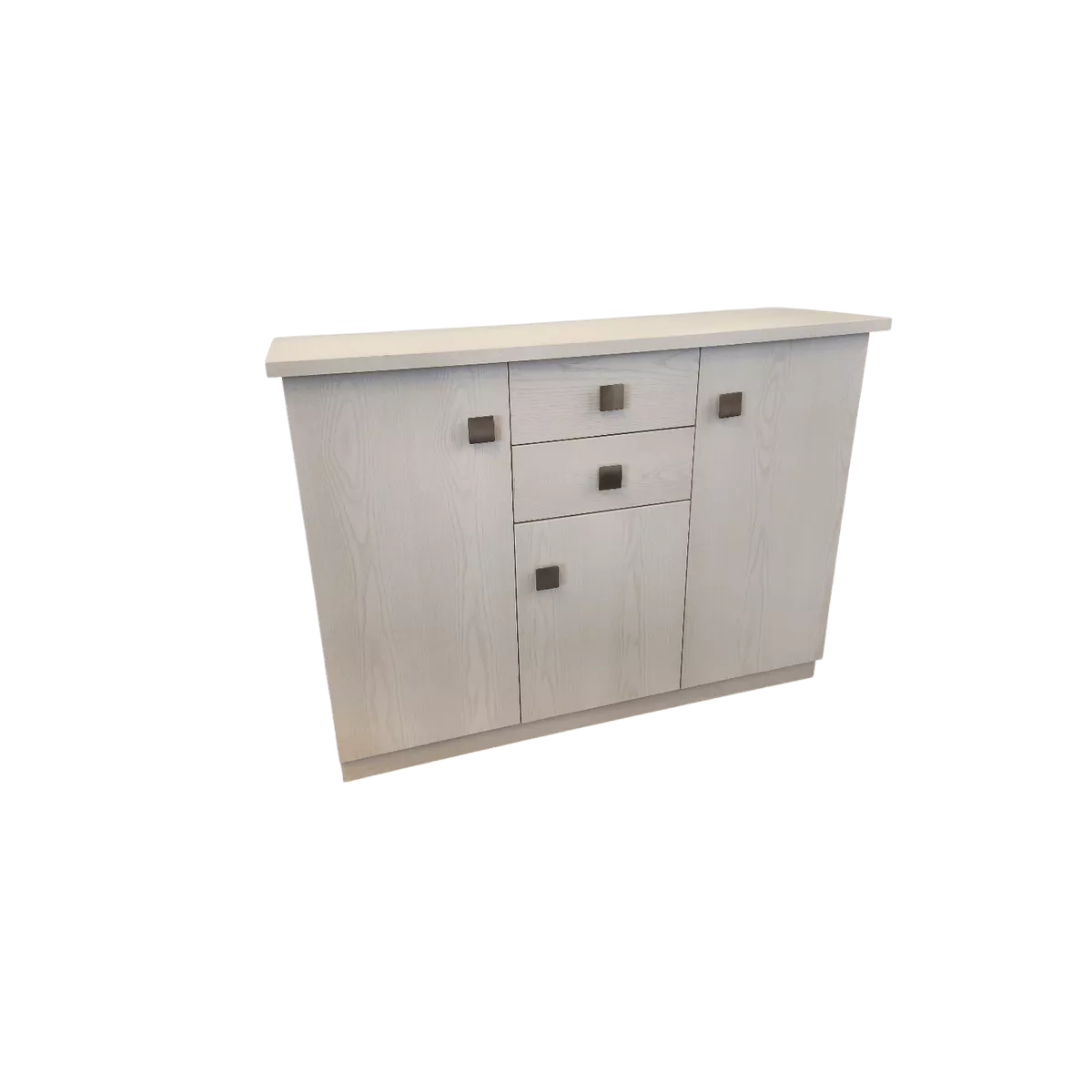 Meuble Naxos Blanc 124x37 : 3 Portes et 2 Tiroirs