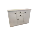 Meuble Naxos Blanc 124x37 : 3 Portes et 2 Tiroirs