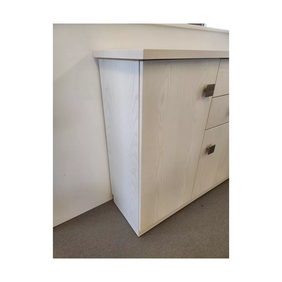 Meuble Naxos Blanc 124x37 : 3 Portes et 2 Tiroirs