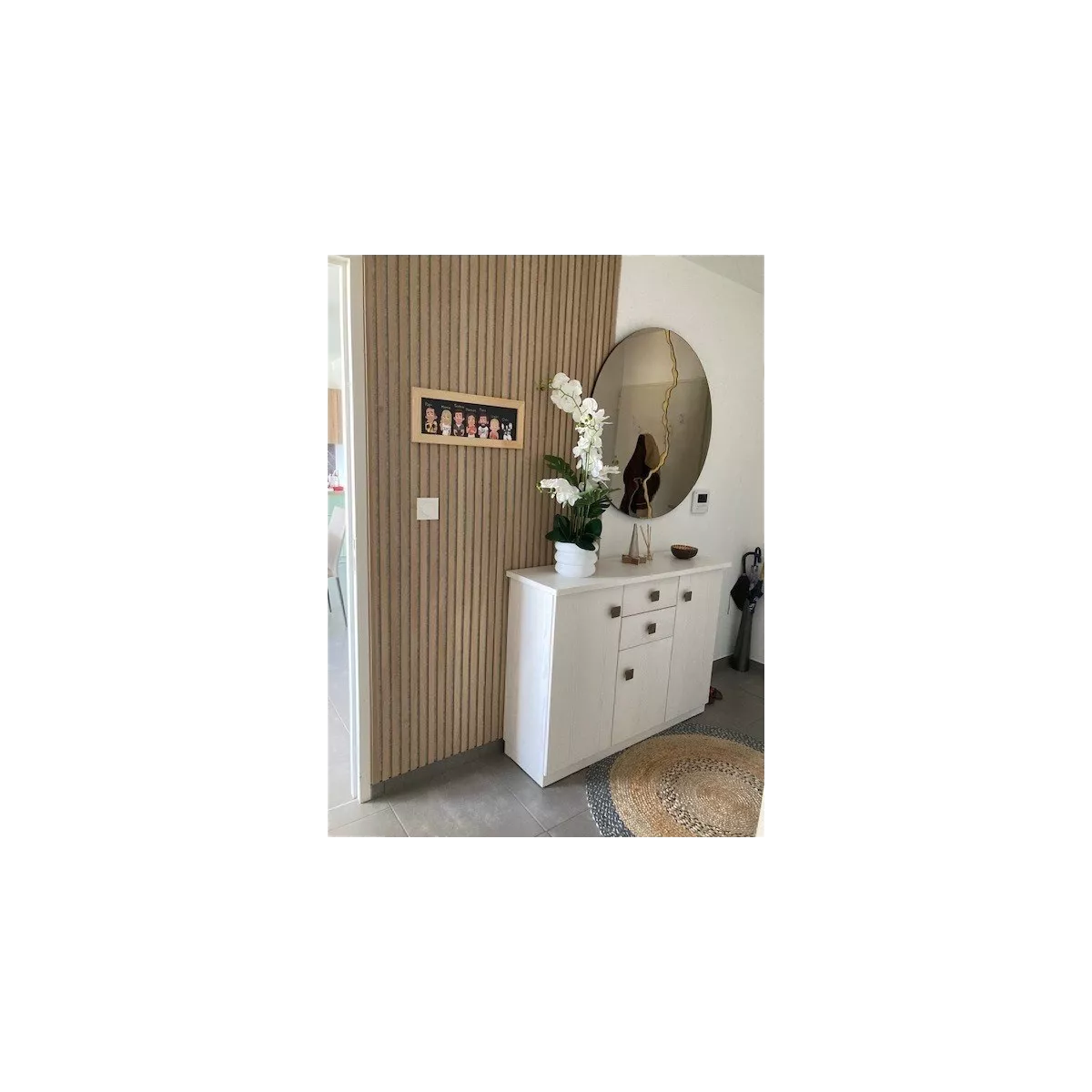 Meuble Naxos Blanc 124x37 : 3 Portes et 2 Tiroirs