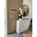 Meuble Naxos Blanc 124x37 : 3 Portes et 2 Tiroirs