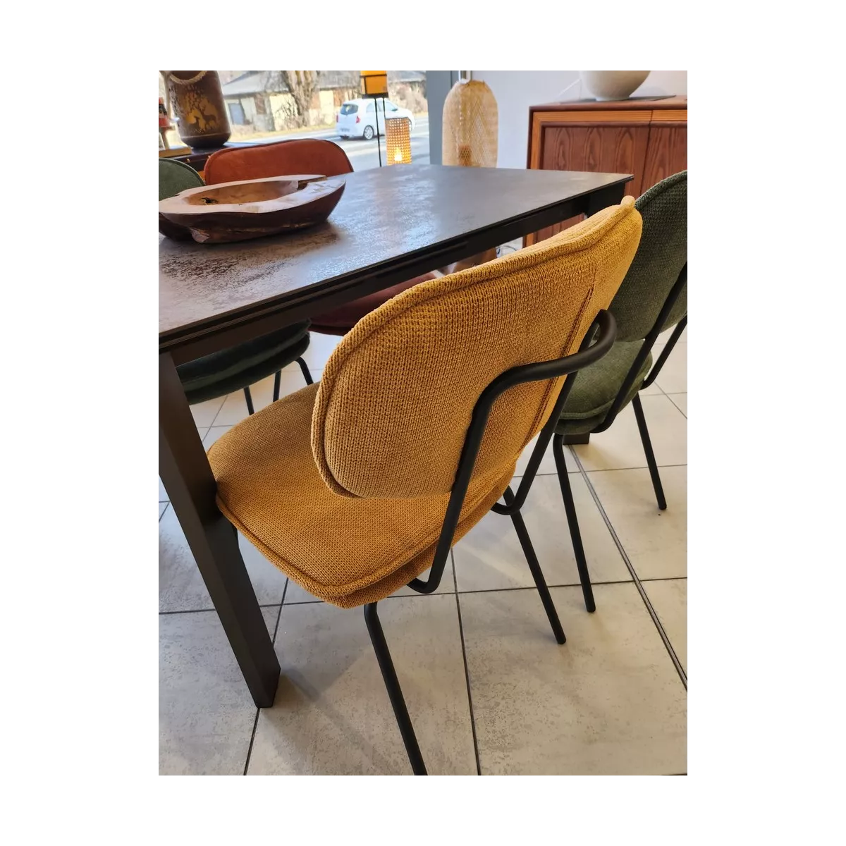 Chaise Retro Gris Foncé