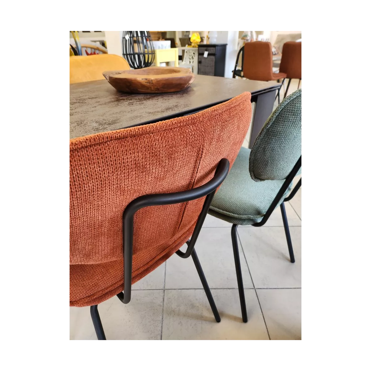Chaise Retro Gris Foncé