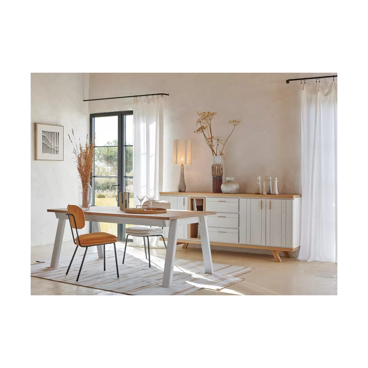 Chaise Retro Gris Clair