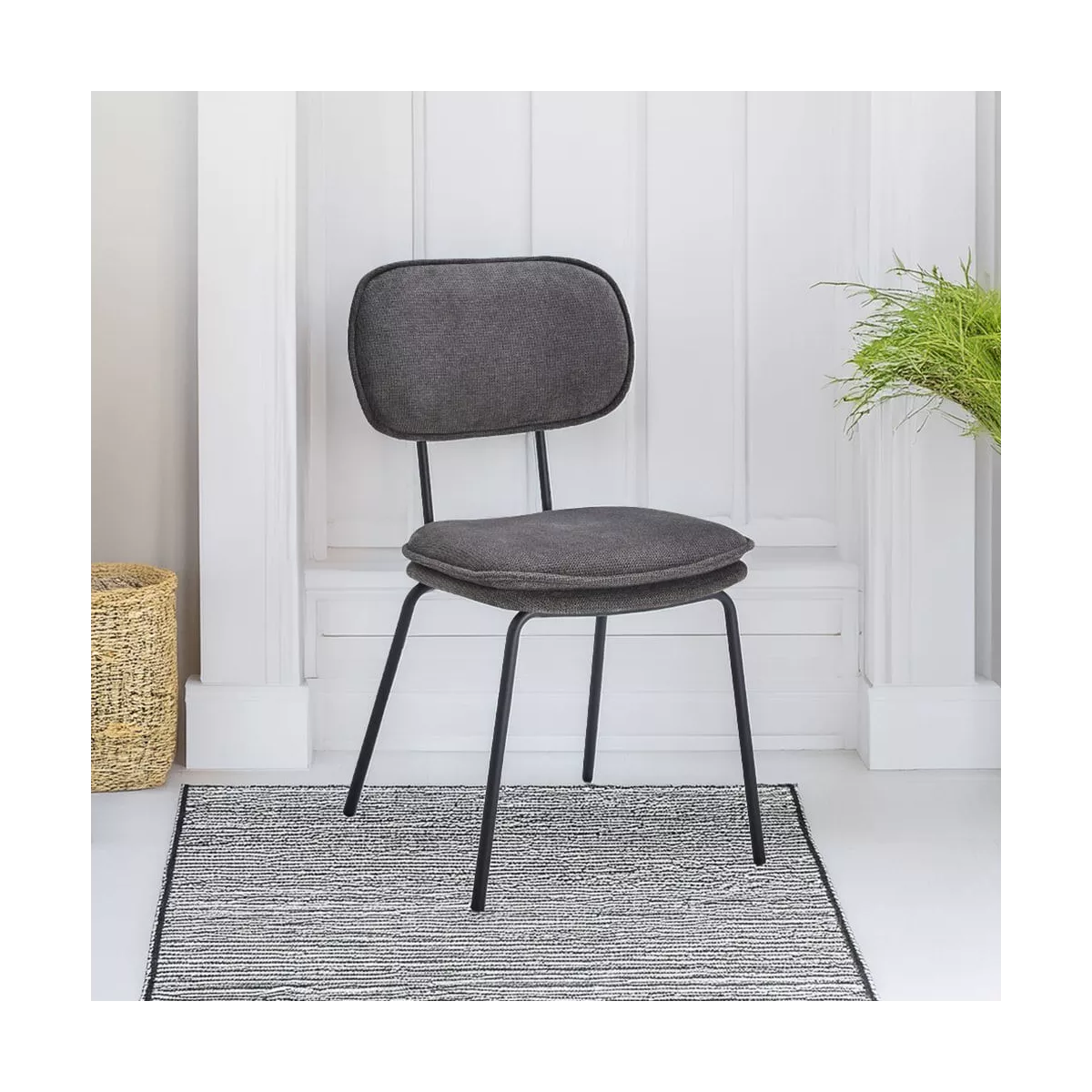 Chaise Retro Gris Foncé