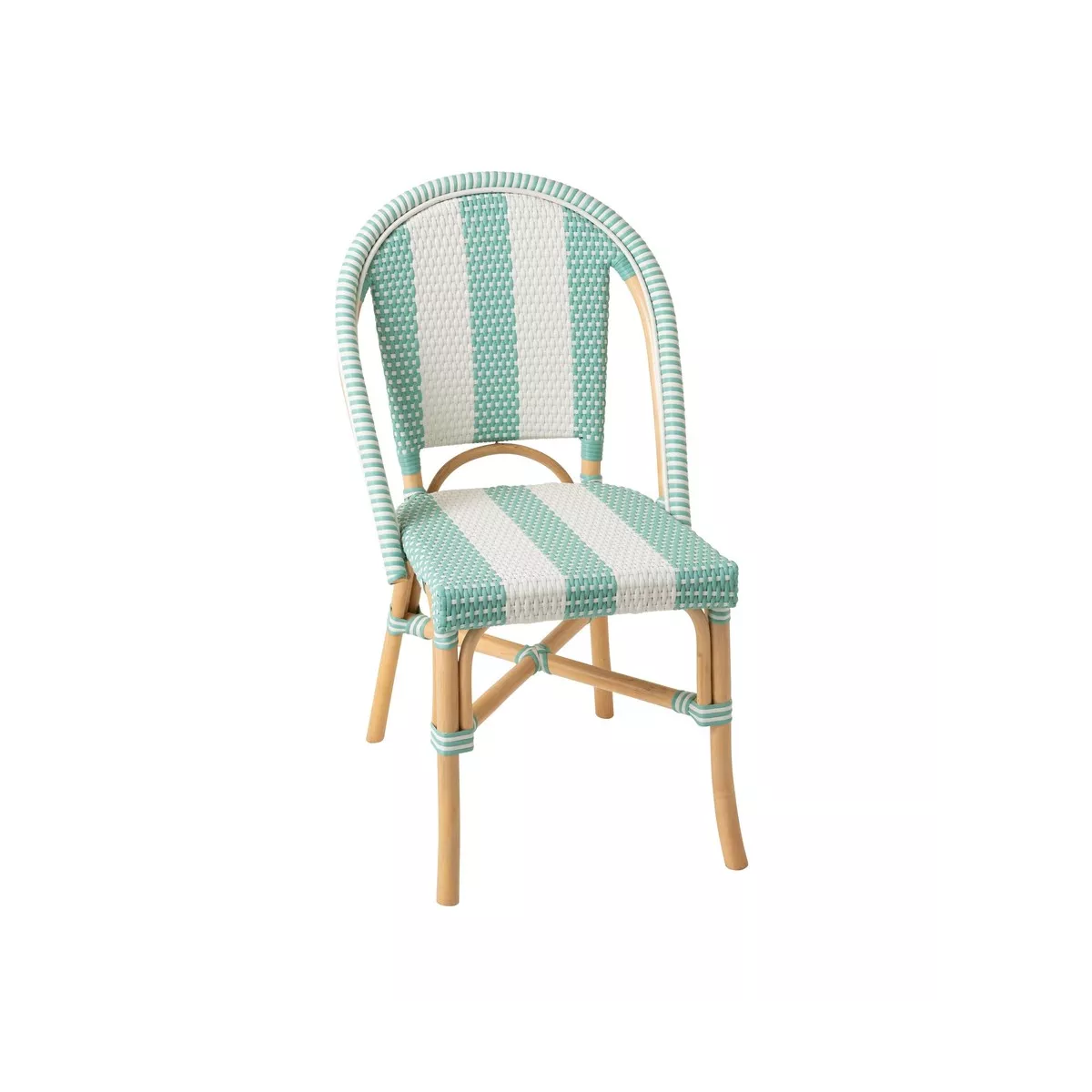 Chaise Bistrot Rotin Romy Turquoise