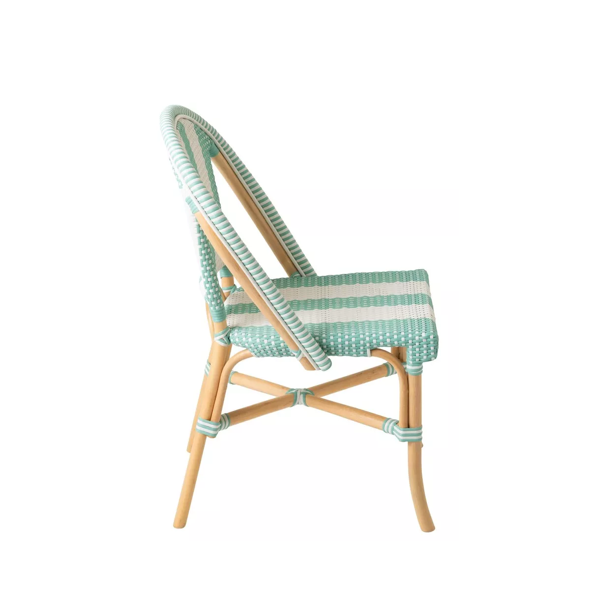 Chaise Bistrot Rotin Romy Turquoise