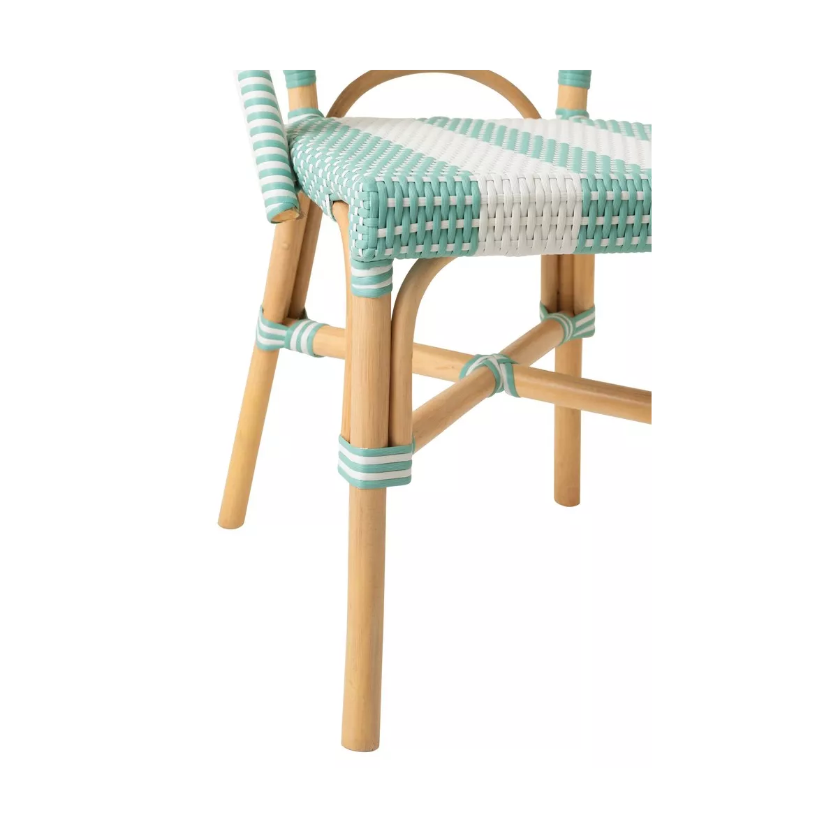 Chaise Bistrot Rotin Romy Turquoise