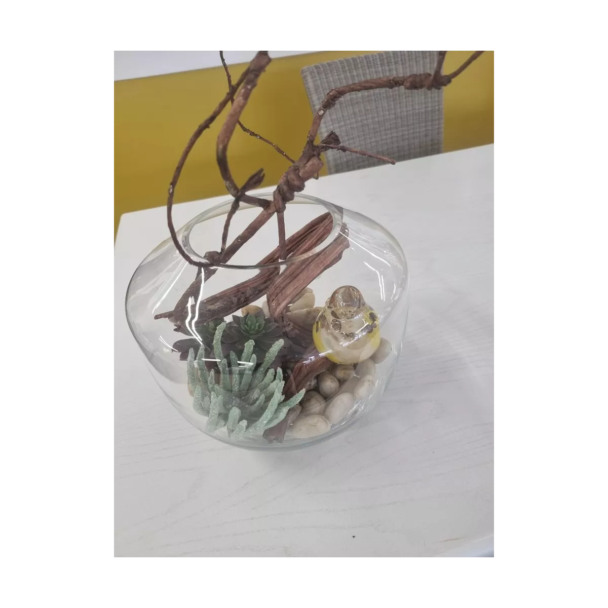 Oiseau Nobu en pate de verre 12x7