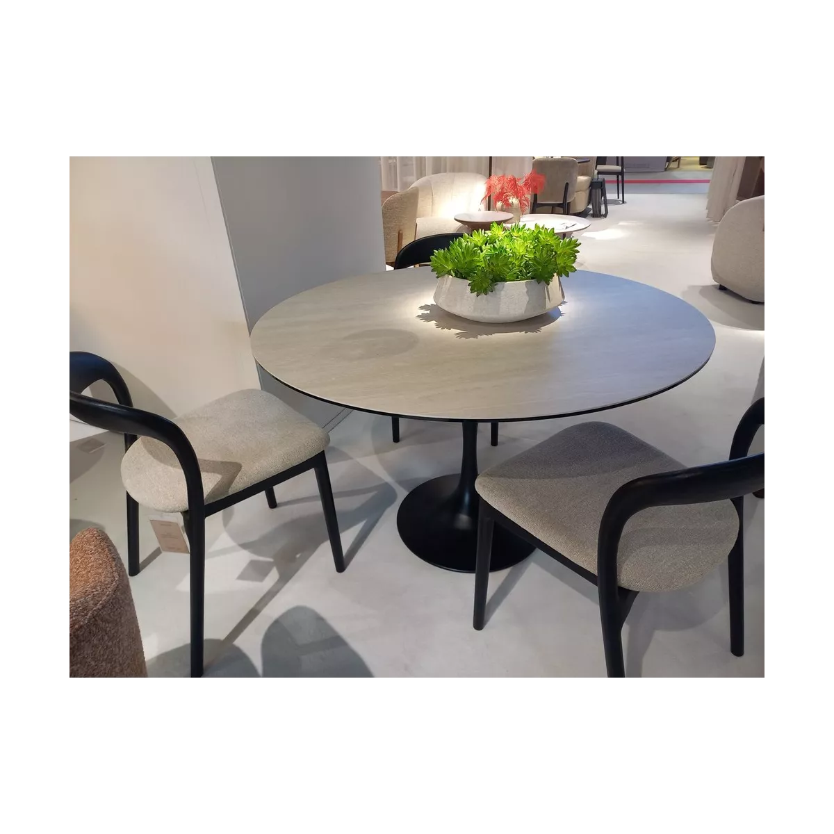 Table Tino Céramique Travertin diam 120