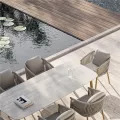 Table 220x100 Livy  Aluminium et Pierre