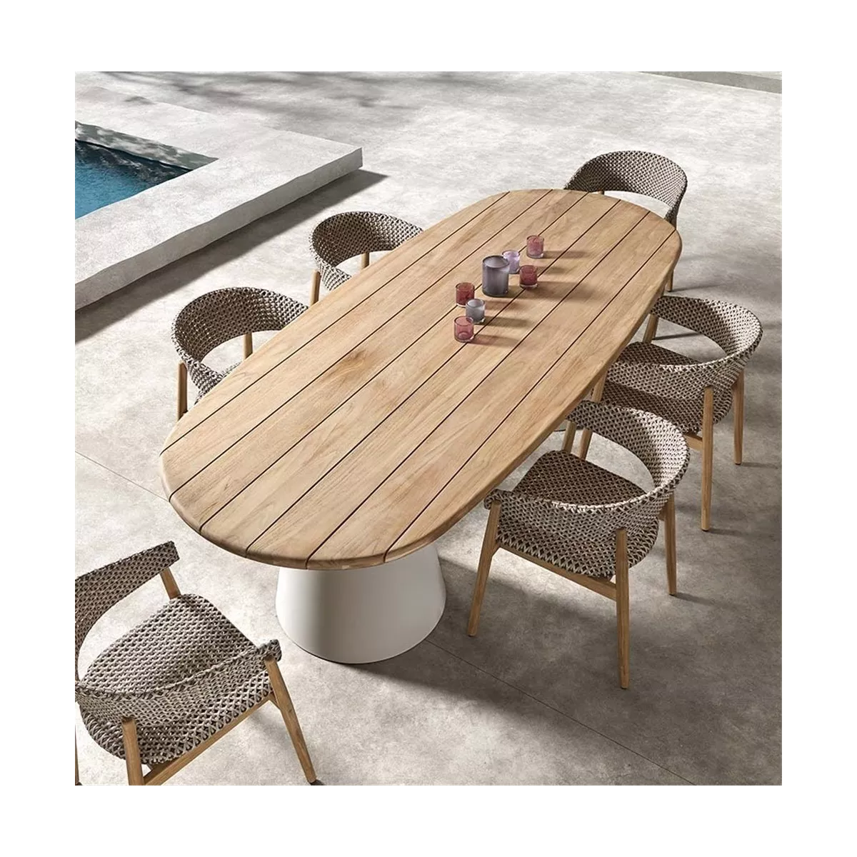 Table 260x110 Pipa Aluminium et Teak