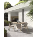 Table 150x150 Apollo Aluminium et Teak