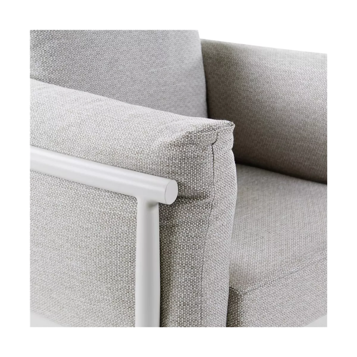 Salon Livy Canapé 3 places + 2 Fauteuils Alu Sand