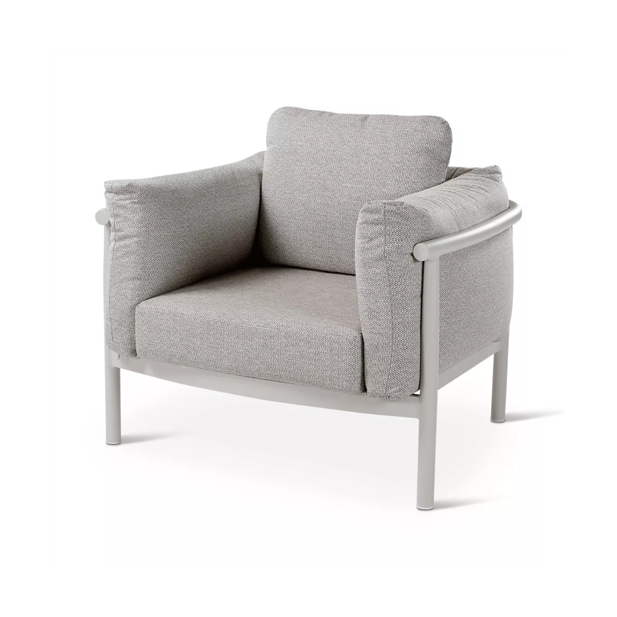 Salon Livy Canapé 3 places + 2 Fauteuils Alu Sand