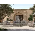 Salon Livy Canapé 3 places + 2 Fauteuils Alu Sand