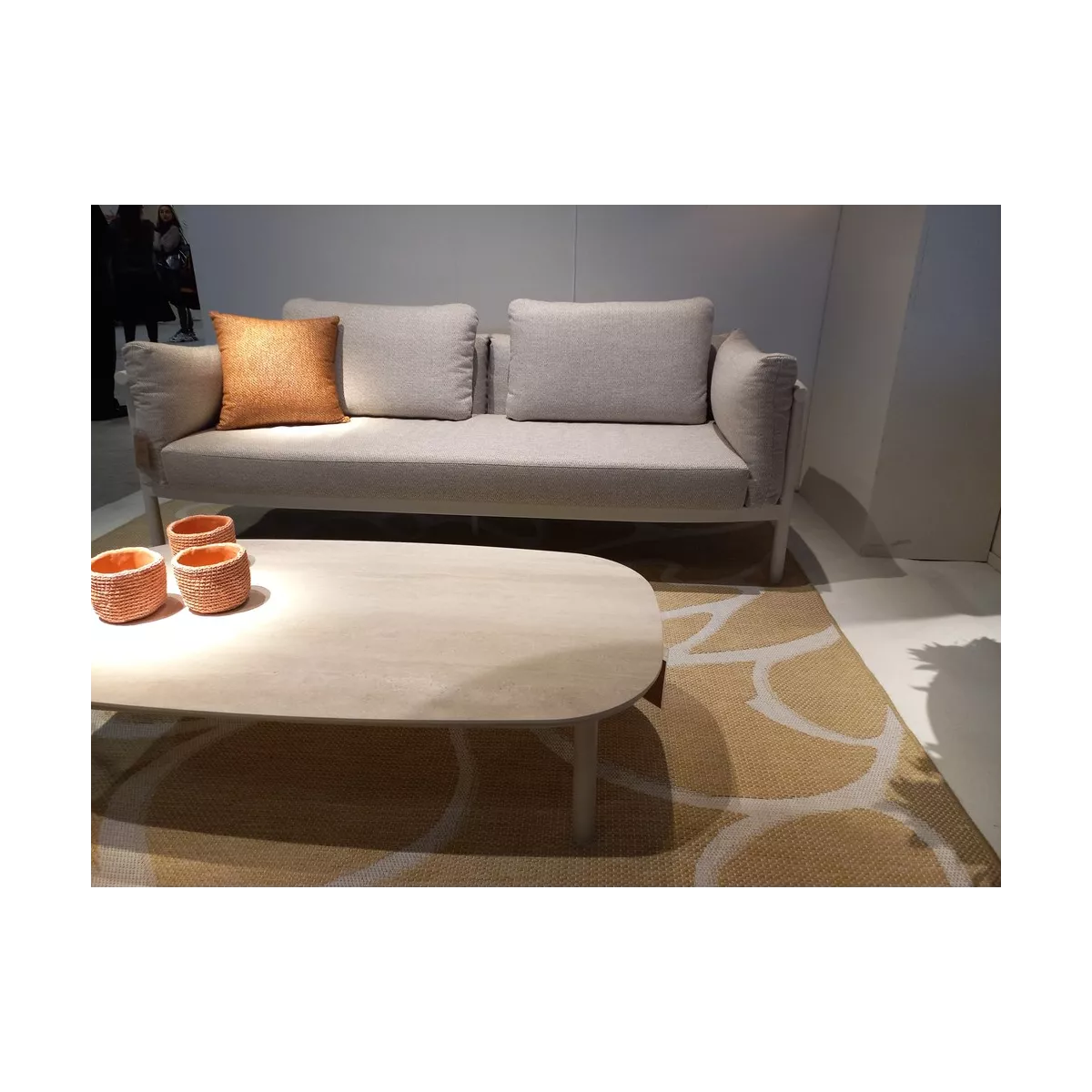 Salon Livy Canapé 3 places + 2 Fauteuils Alu Sand
