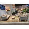 Salon Livy Canapé 3 places + 2 Fauteuils Alu Sand