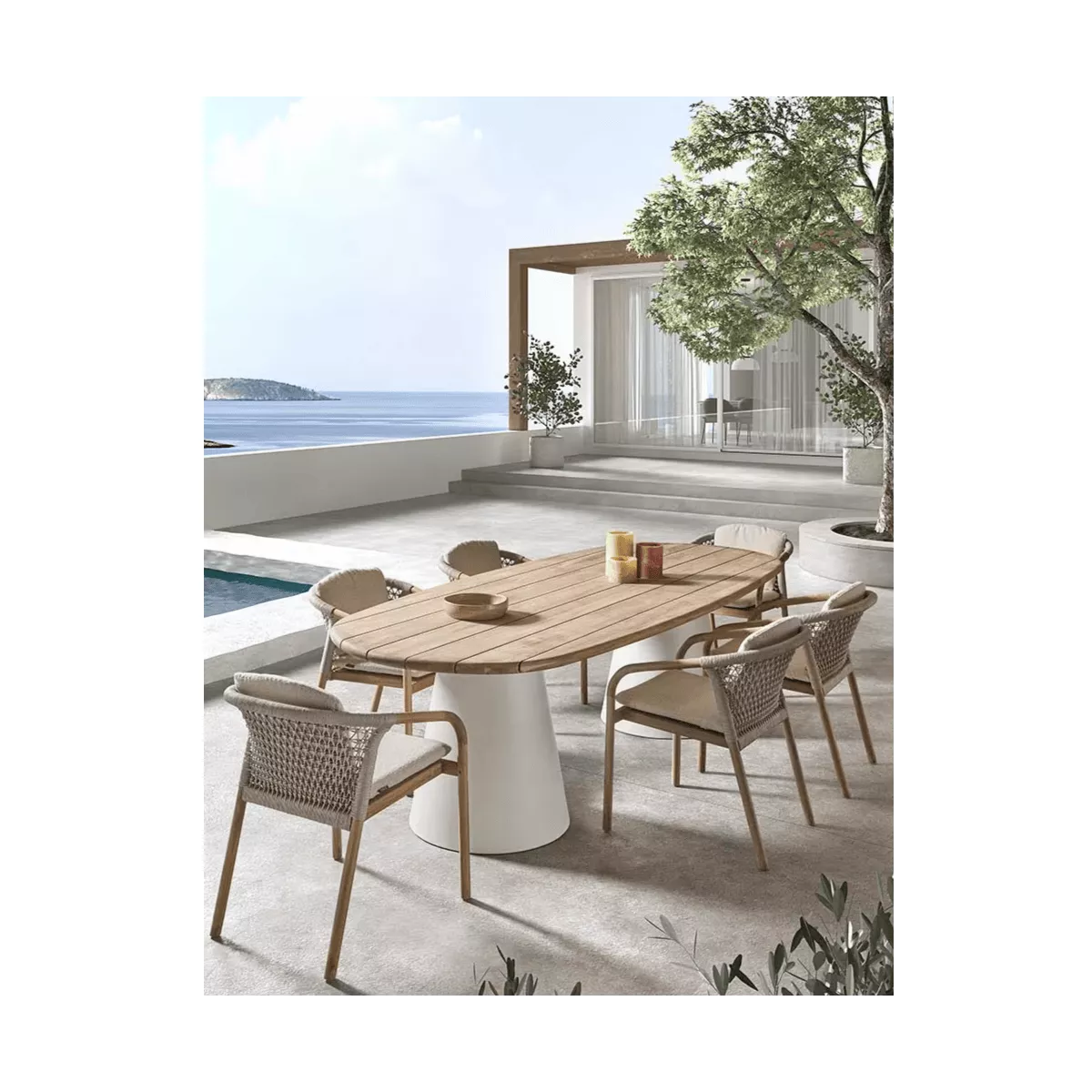 Table 260x110 Pipa Aluminium et Teak