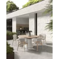 Table 150x150 Apollo Aluminium et Teak