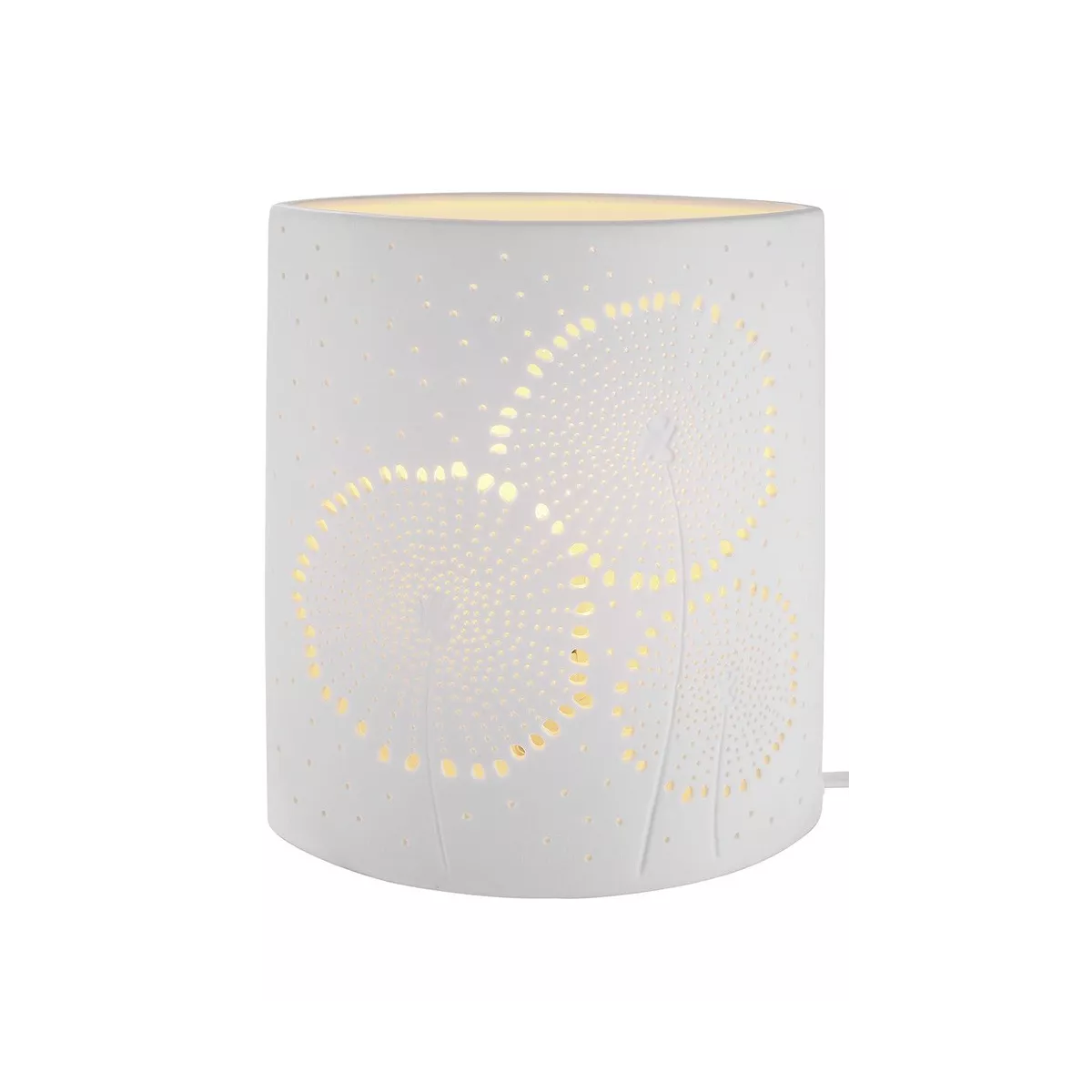 Lampe Porcelaine Pissenlits H.20