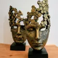 Sculpture Masque Visage H.32cm