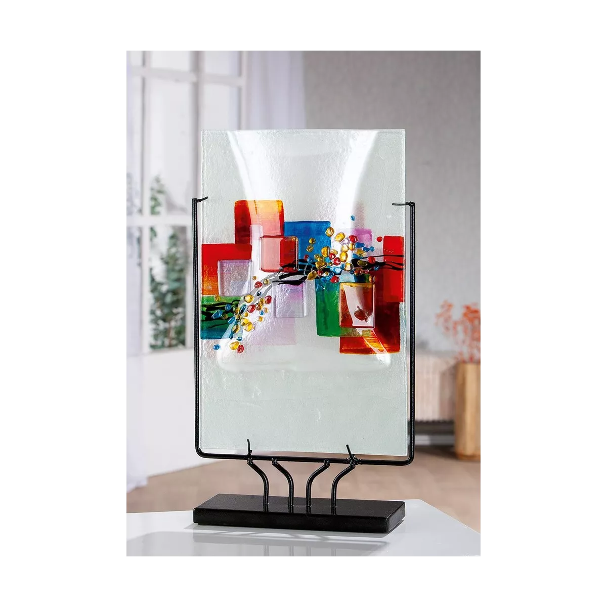 Vase Verre sur Socle Willou h49cm