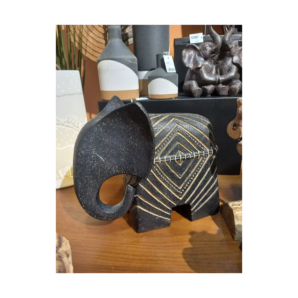 Eléphant Chore Noir 26x15