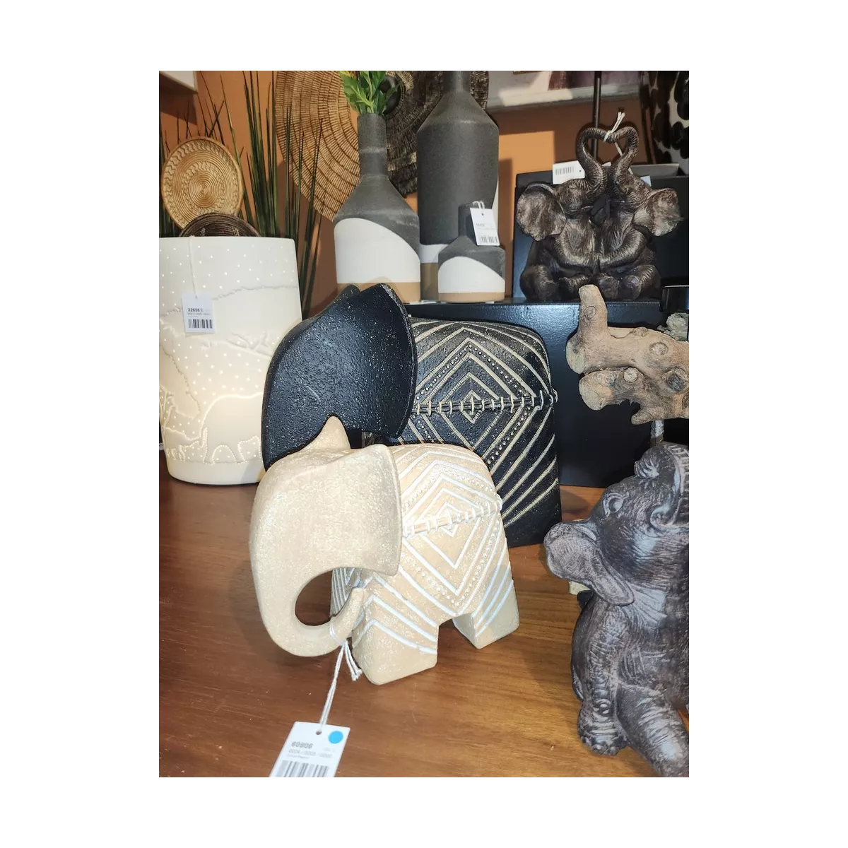 Eléphant Chore Noir 26x15