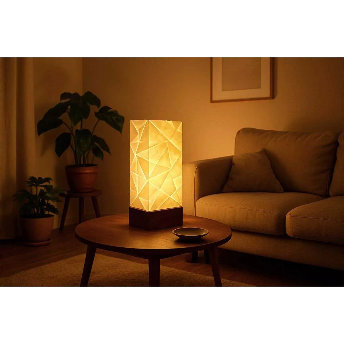Lampe Origami Carrée H.42cm