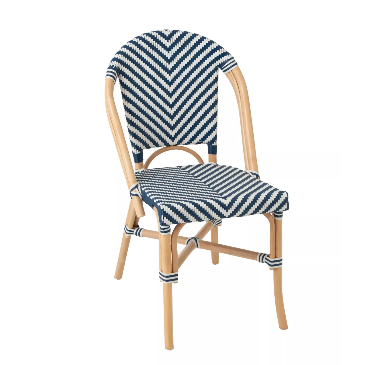 Chaise Bistrot Rotin Romy Bleue