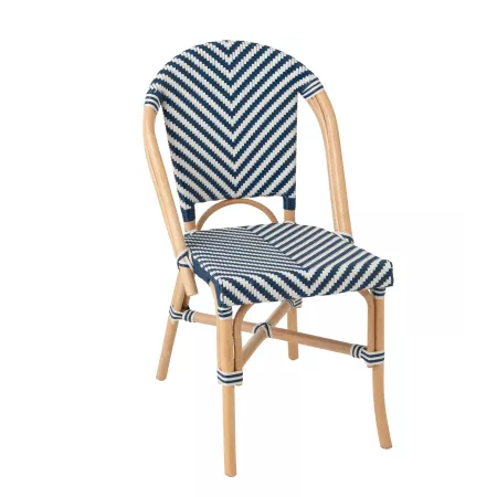 Chaise Bistrot Rotin Romy Bleue