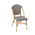 Chaise Bistrot Rotin Romy Orange et Bleue