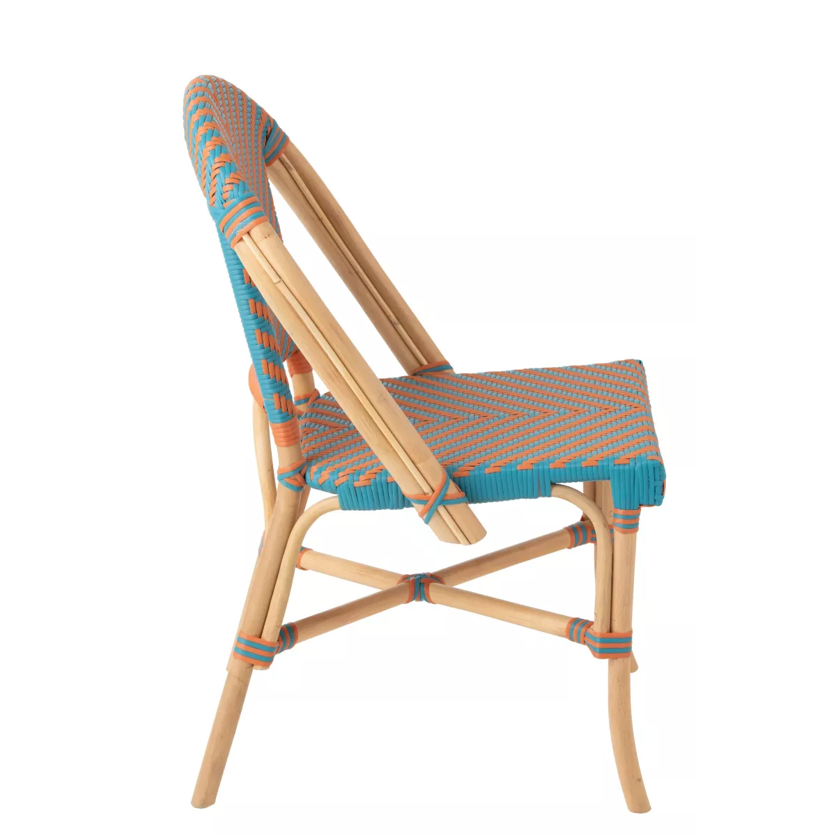 Chaise Bistrot Rotin Romy Orange et Bleue