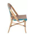Chaise Bistrot Rotin Romy Orange et Bleue