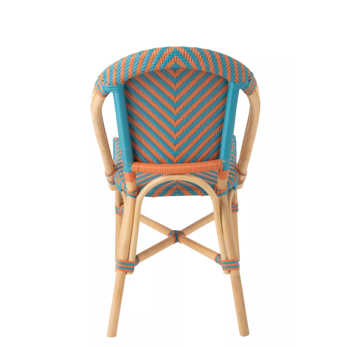 Chaise Bistrot Rotin Romy Orange et Bleue
