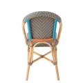 Chaise Bistrot Rotin Romy Orange et Bleue