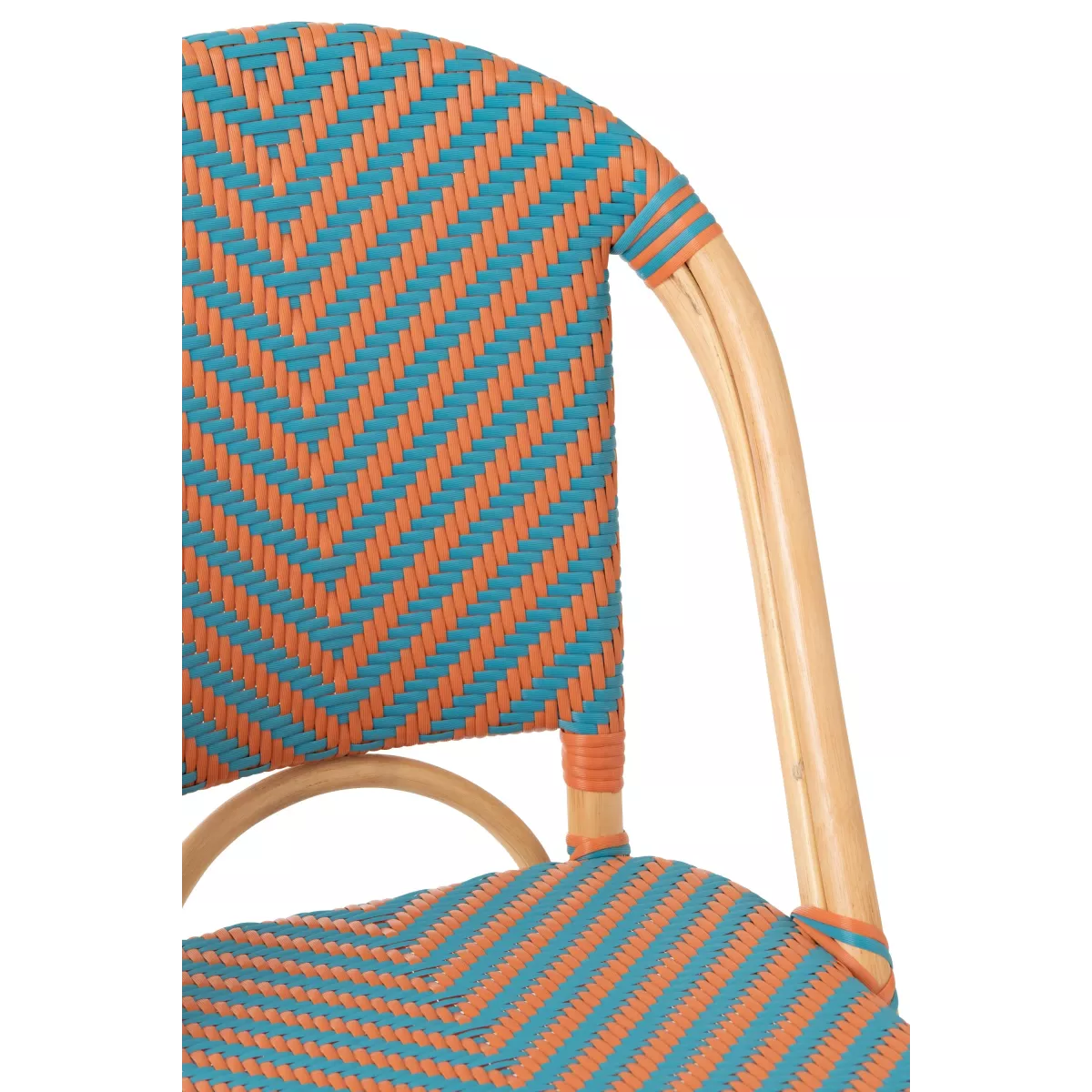 Chaise Bistrot Rotin Romy Orange et Bleue