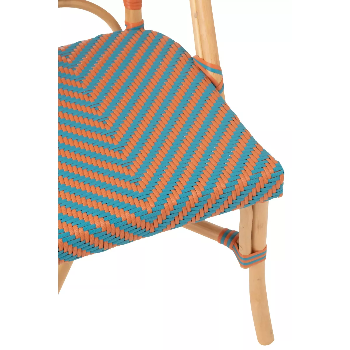 Chaise Bistrot Rotin Romy Orange et Bleue