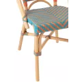 Chaise Bistrot Rotin Romy Orange et Bleue