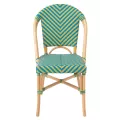 Chaise Bistrot Rotin Romy Jaune et Bleue