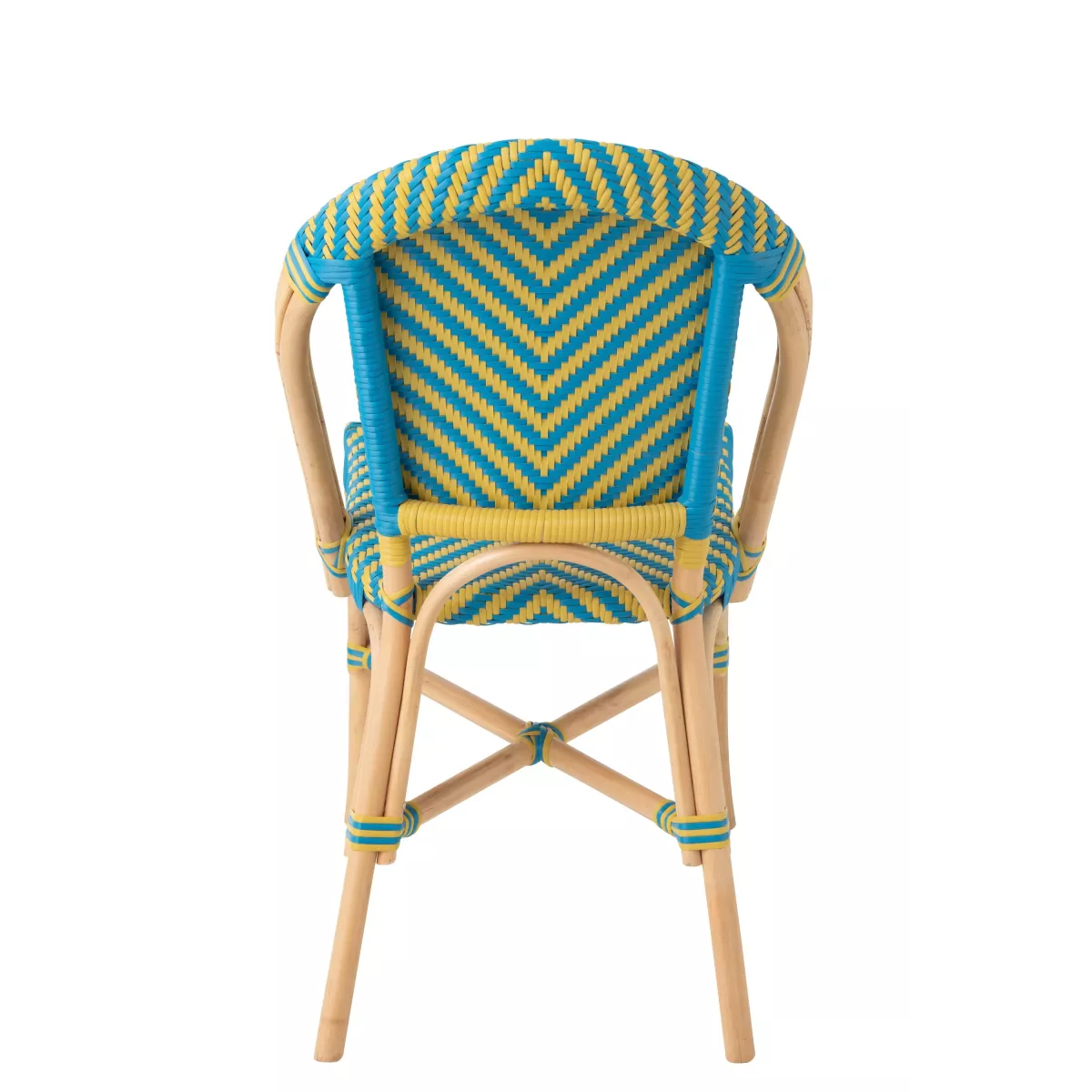 Chaise Bistrot Rotin Romy Jaune et Bleue