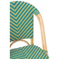 Chaise Bistrot Rotin Romy Jaune et Bleue