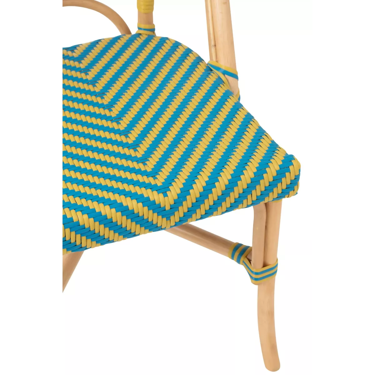 Chaise Bistrot Rotin Romy Jaune et Bleue