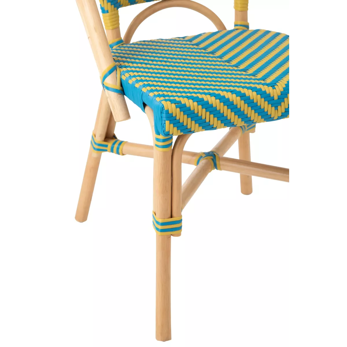 Chaise Bistrot Rotin Romy Jaune et Bleue