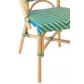 Chaise Bistrot Rotin Romy Jaune et Bleue