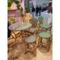 Chaise Bistrot Rotin Romy Jaune et Bleue