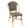 Chaise Bistrot Rotin Romy Vert et Fushia